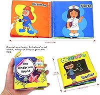 Vista 5 de Coolplay Baby's First Non-Toxic Soft Cloth Book Set, Crinkle Books Friction with Rustling Sound - Pack of 8