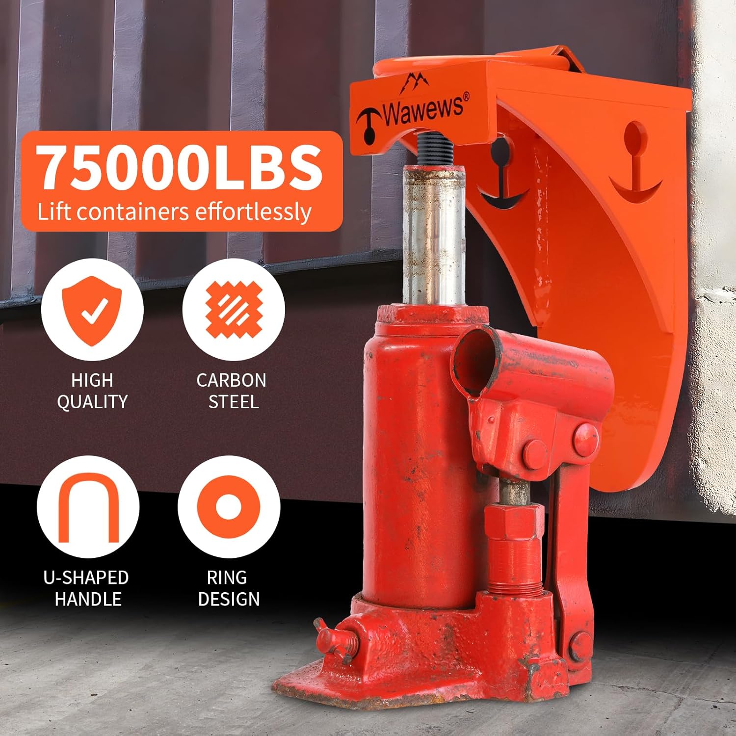 Shipping Container Jack Lug - 75000 LBS Capacity Leveling Attachment, Thick High-Carbon Steel, Easy-Grip Handle, for Sea Cans & Container Homes Booster Leveler
