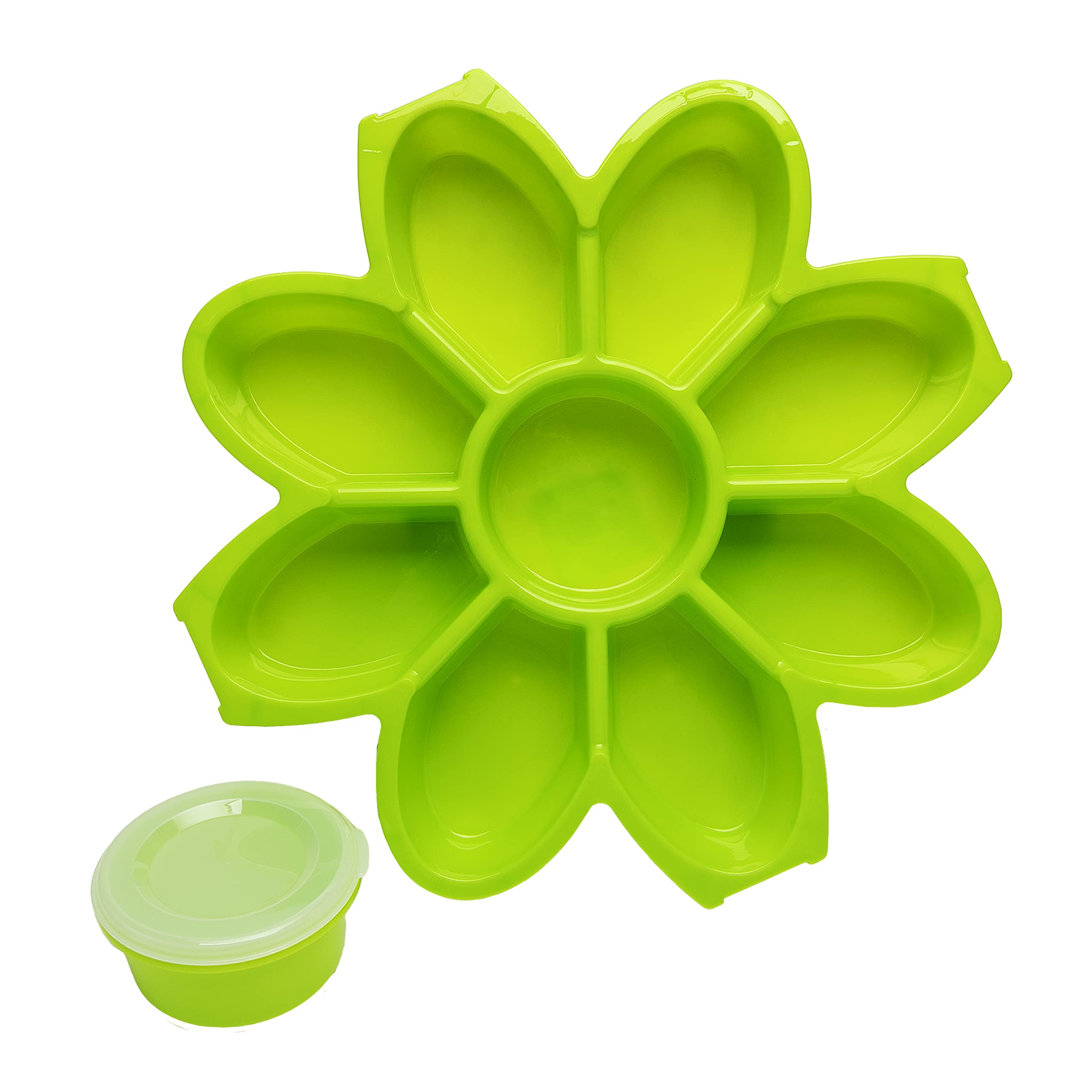Serving Tray - Unique 9 Compartment Flower Snack Tray W/Dressing - View #2