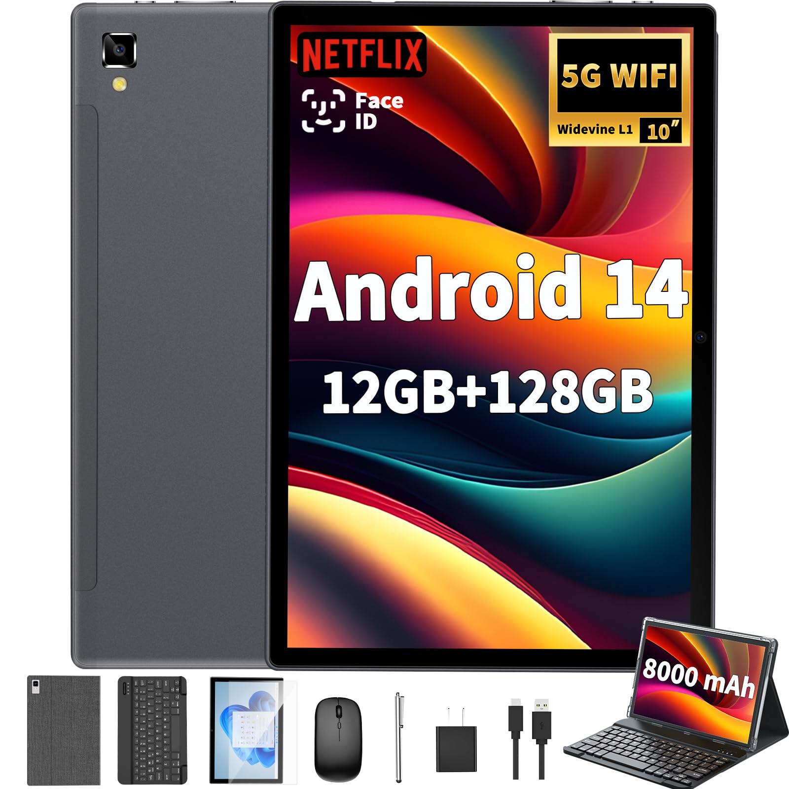 Amazon.com : Android 14 Tablet with Keyboard - 10 inch