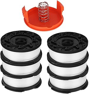 AF-100 Spool, AF-100 Replacement Spool Compatible with GH900 GH600 LST420 String Trimmer AF100 AF-100-3ZP AF-100-BKP, 0.065" String Trimmer Line Replacement (6 Spool + 1 Cap and Spring) by TOPEMAI
