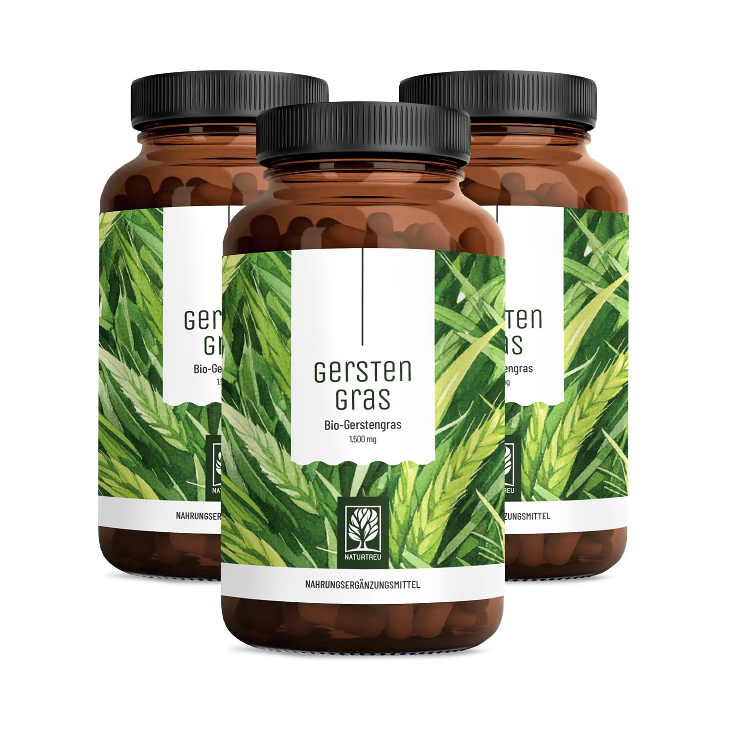 NATURTREU® Bio Gerstengras Kapseln hochdosiert, 540 Kapseln