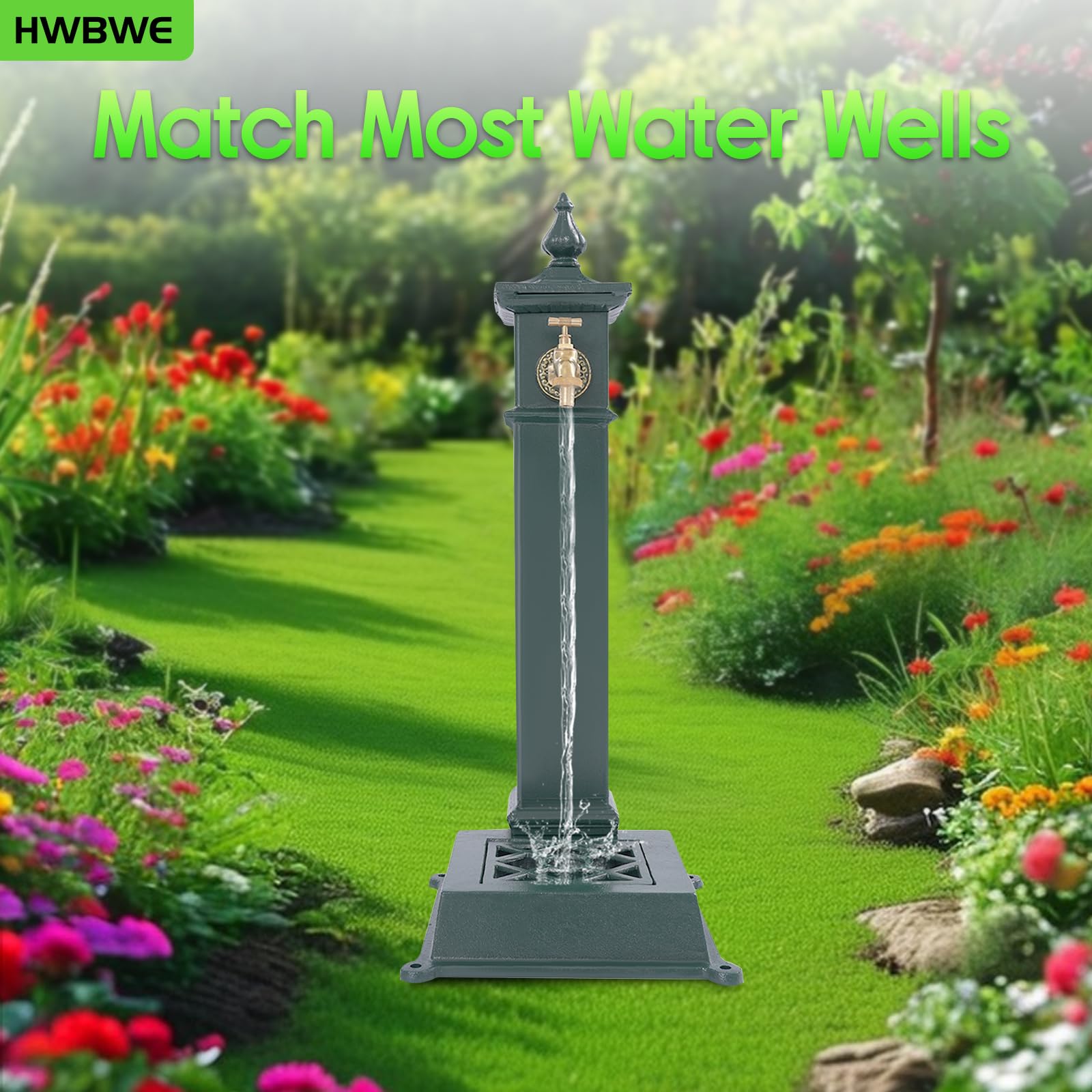 Outdoor Water Column with Faucet, Freestanding Floor Mounted Faucet, Outdoor Antifreeze Faucet Water Dispenser Hydrant for Garden Farm Pasture Backyard Irrigation Washing