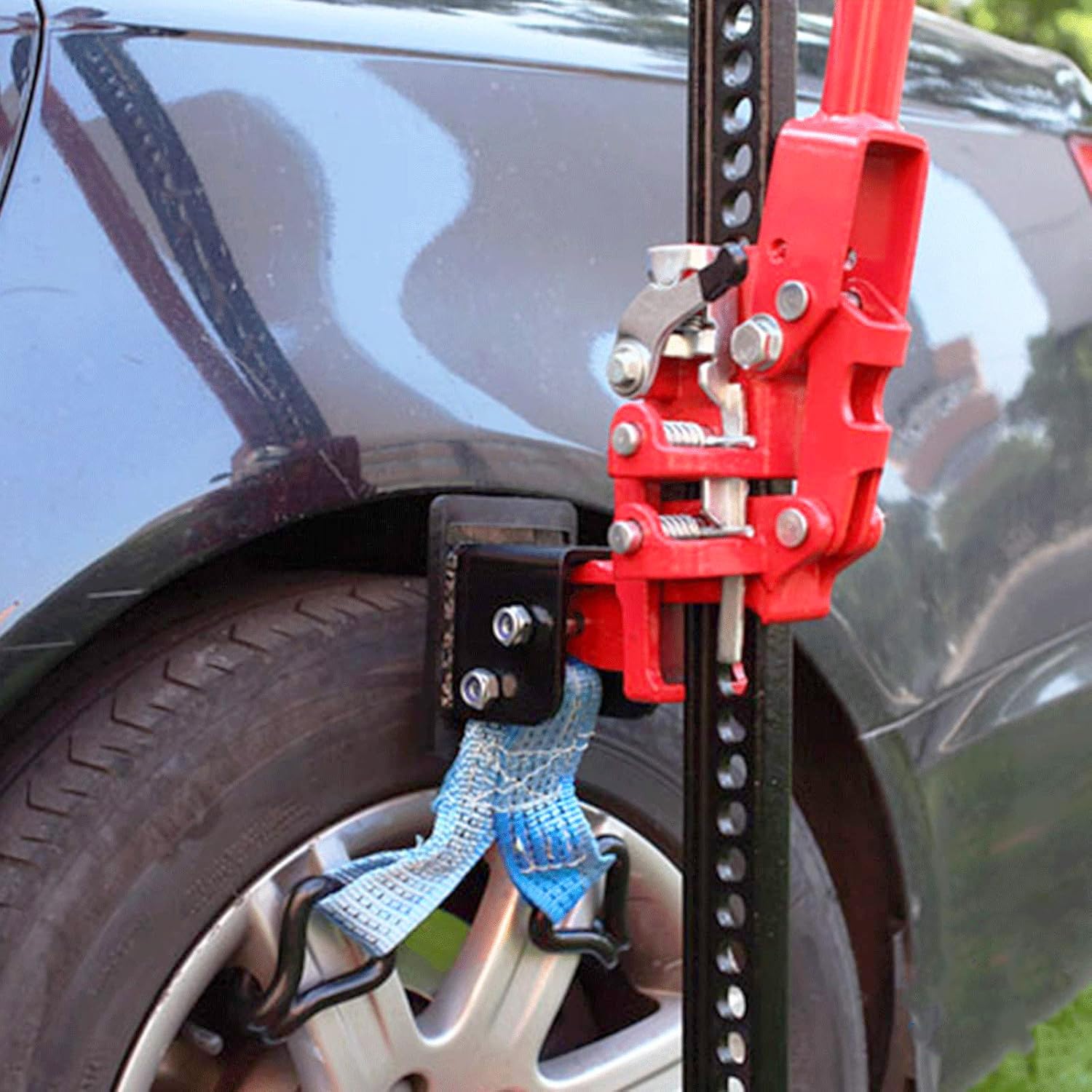 Kit de Accesorios para Gato de trinquete High-Lift: Base de Apoyo + Brida de Soporte + Enganche Ruedas