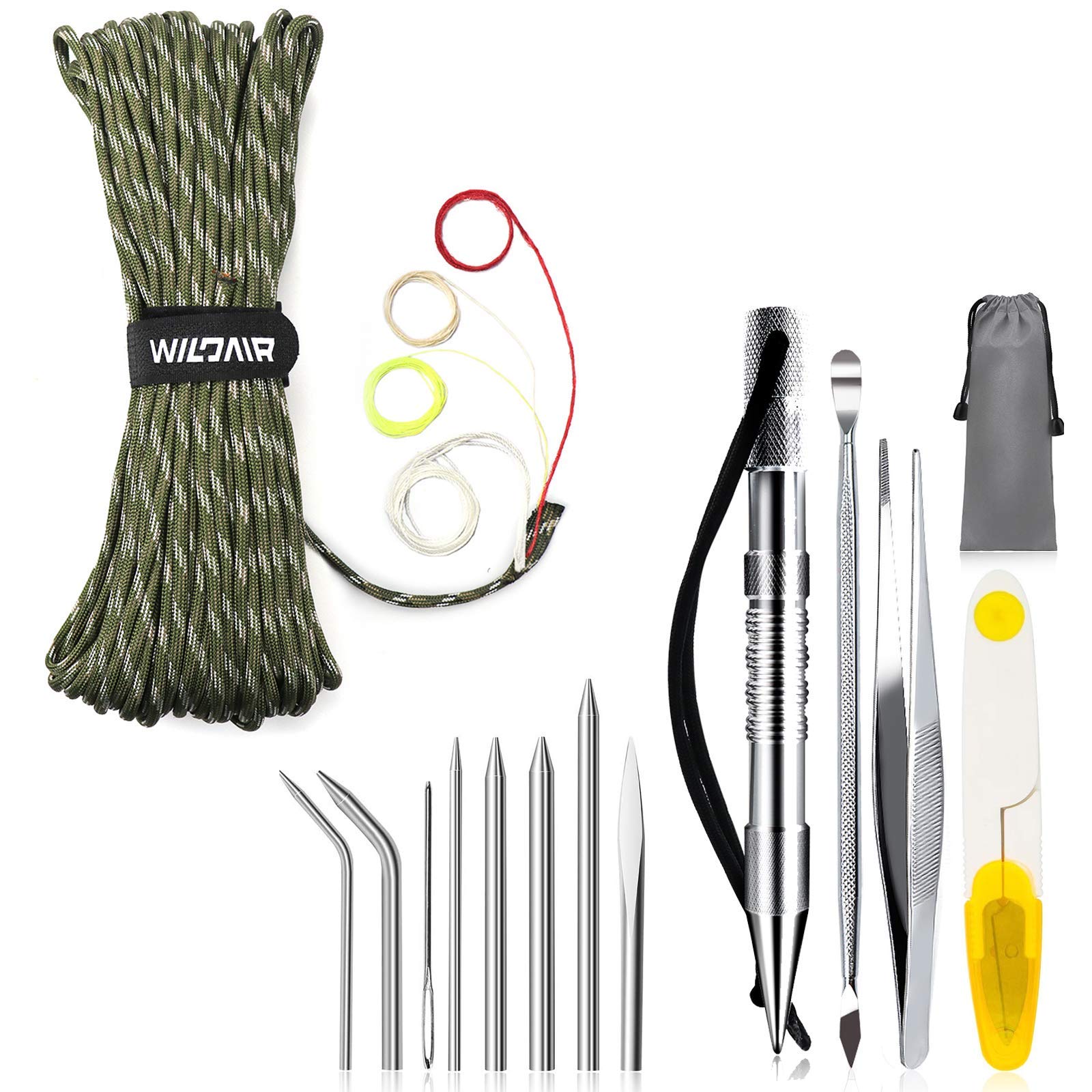 Buy WILDAIR Paracord Survival Paracord Parachute Fire Cord Survival Ropes+Marlin Spike with 12