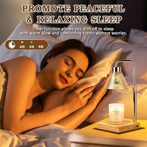 Vista 15 de Lámpara para calentar velas, moderna, luz cálida tipo vela, regulable, temporizador, regalos de cumpleaños y Navidad para hombres y mujeres y Negro
