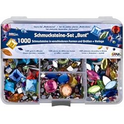 Piedra Para Interiores Precios KREUL 49641 - Juego de 1.000 piedras decorativas multicolores de diferentes tamaños y formas Para crear accesorios de moda y objetos de decoración interior