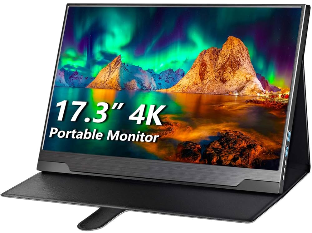 cocopar Portable Monitor 4K - 17.3 Inch UHD FreeSync HDR IPS
