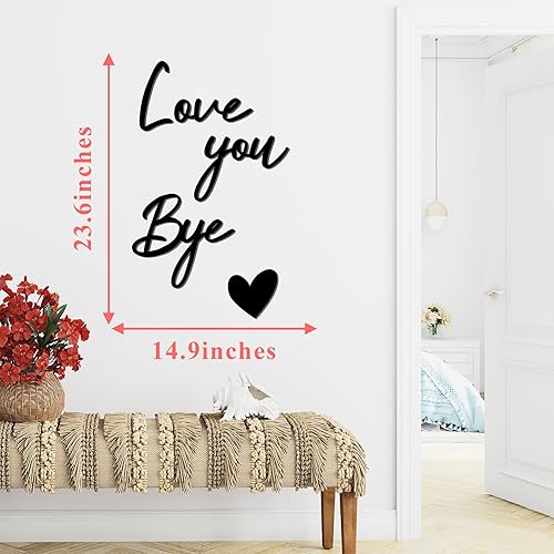 Miniatura 6 de Letrero con texto en inglés Love You Bye, decoración de madera sobre la puerta, calcomanías para despegar y pegar, calcomanías de pared para el