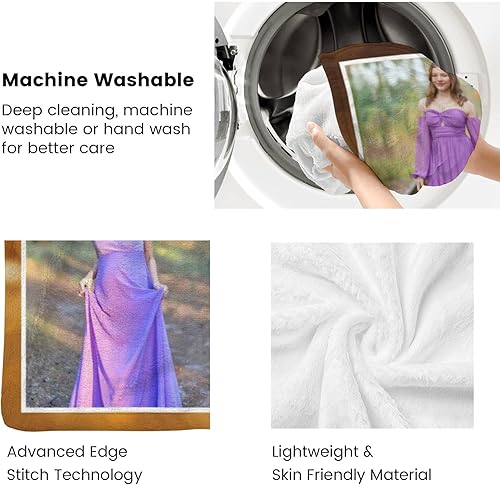 Miniatura 6 de Mantas personalizadas con fotos, mantas personalizadas con fotos para familia, padre, madre, novia, adultos, niños, manta de collage de fotos