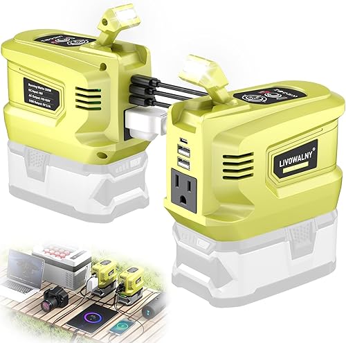 Miniatura 10 de Inversor de potencia real de 200 W compatible con Dewalt, inversor de batería de CC 20 V a CA 110-120 V, generador de estación de energía portátil