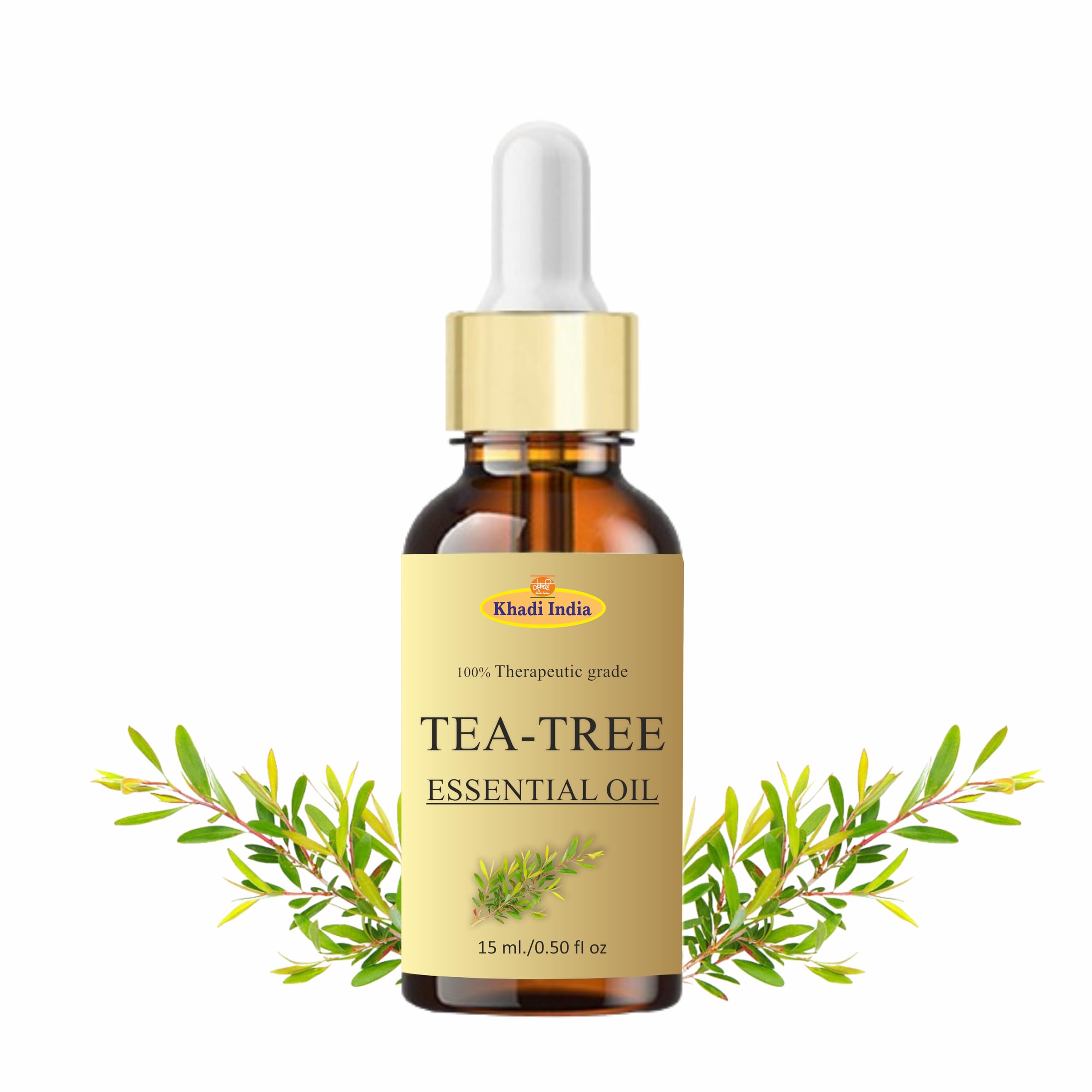 Khadi Natural Tea Tree Essential Oil, 15ml, Pure Natural Steam Distilled Therapeutic Grade Oil for Skin Care and Hair-image-24