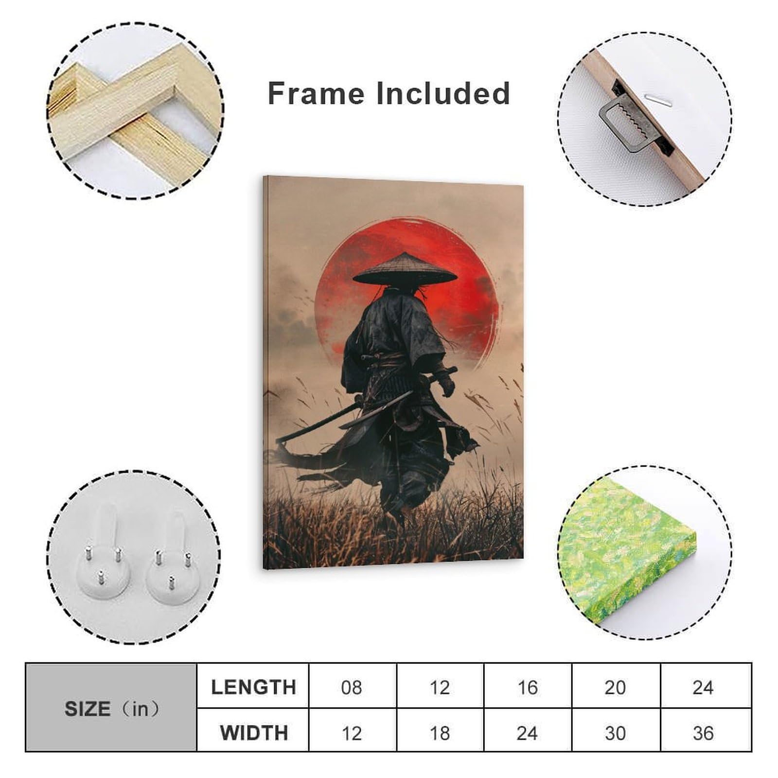 CYOOQYU Japanese Samurai, Asian Samurai Art Ninja Poster Canvas