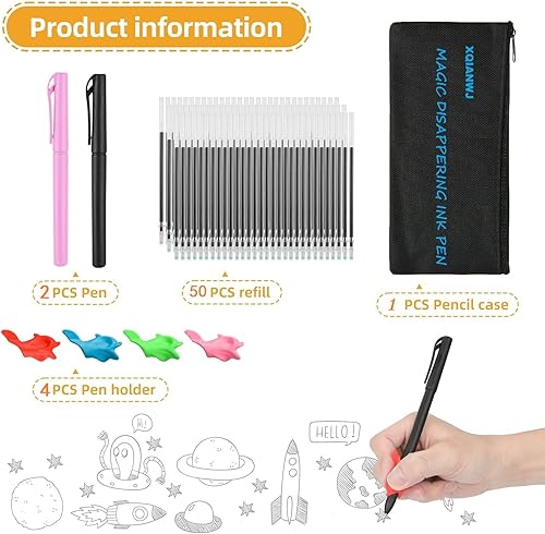 Miniatura 2 de Libro de trabajo de escritura a mano reutilizable grande para niños, control de bolígrafo con bolígrafo de tinta que desaparece automáticamente,