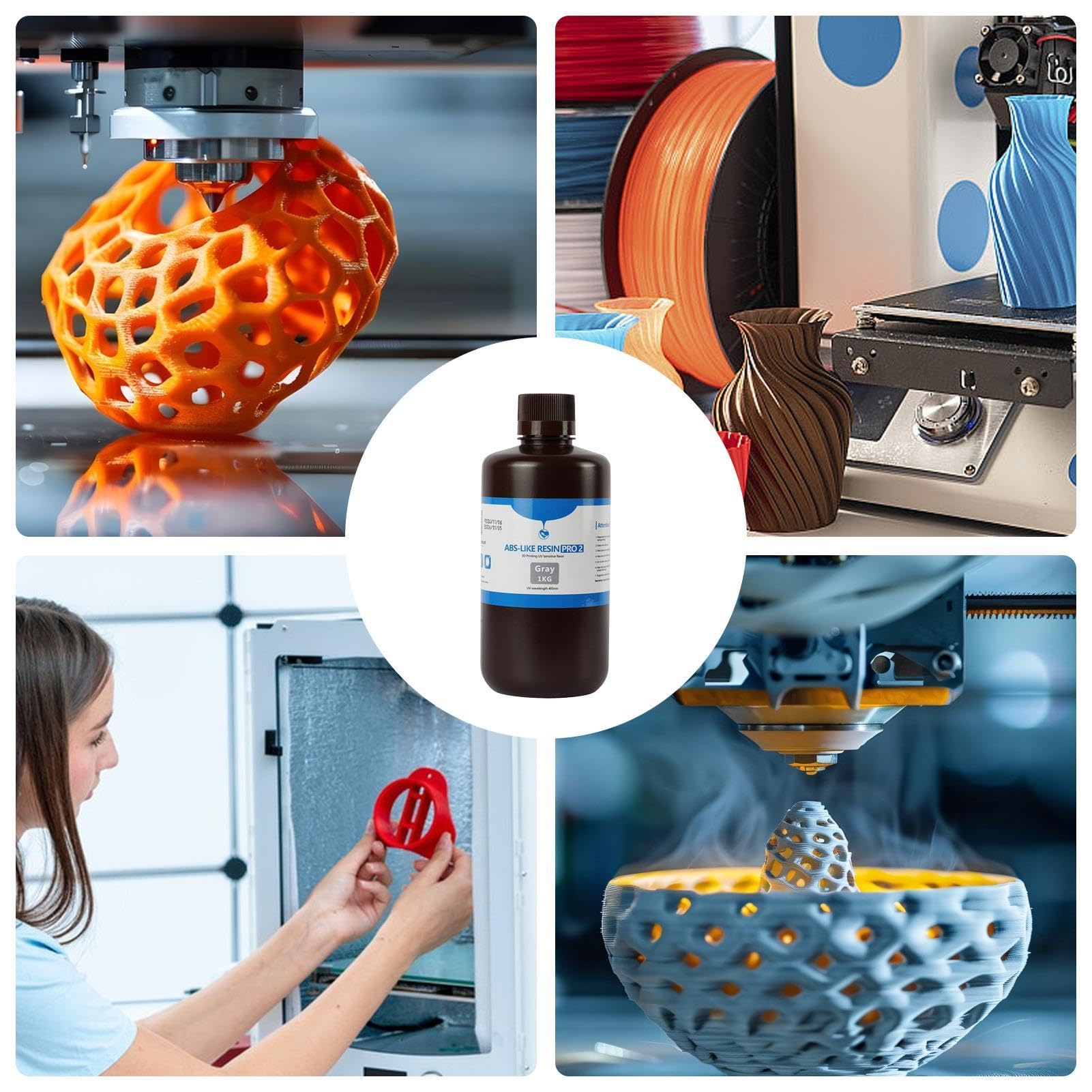Resina resistente,Resina para impresora 3D Resina fotosensible de impresión | Resina de fotopolímero de curado UV, Resina de impresora de bajo olor, Líquido de impresión 3D para