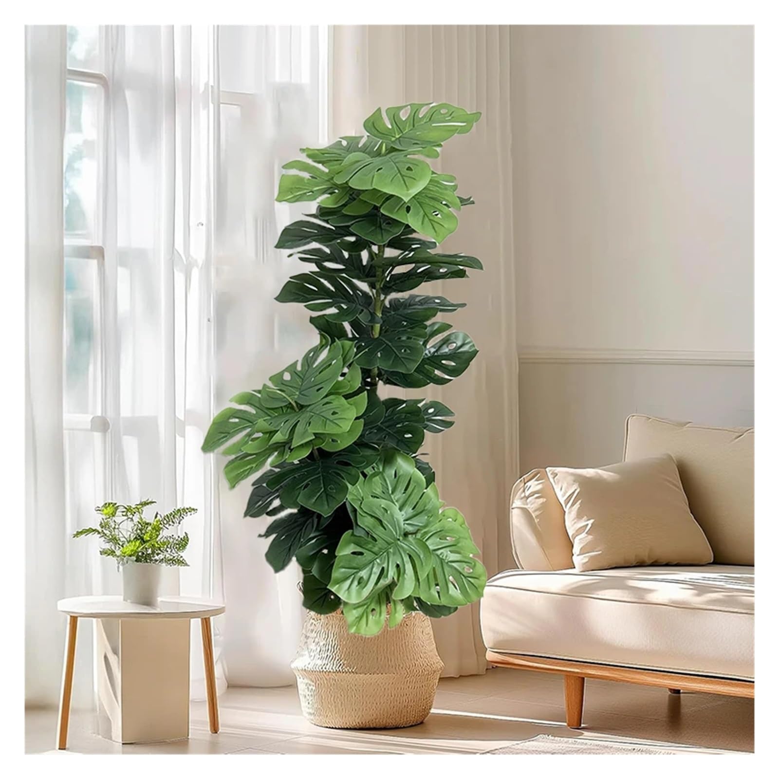 Künstliche Tannenzweige 70-150 cm Künstlicher Monstera-Baum, Gefälschte Palmenpflanzen, Plastikschildkrötenblätter, Tropische Landschaftspflanzen for Hausgarten-Shop-Dekor(150cm)