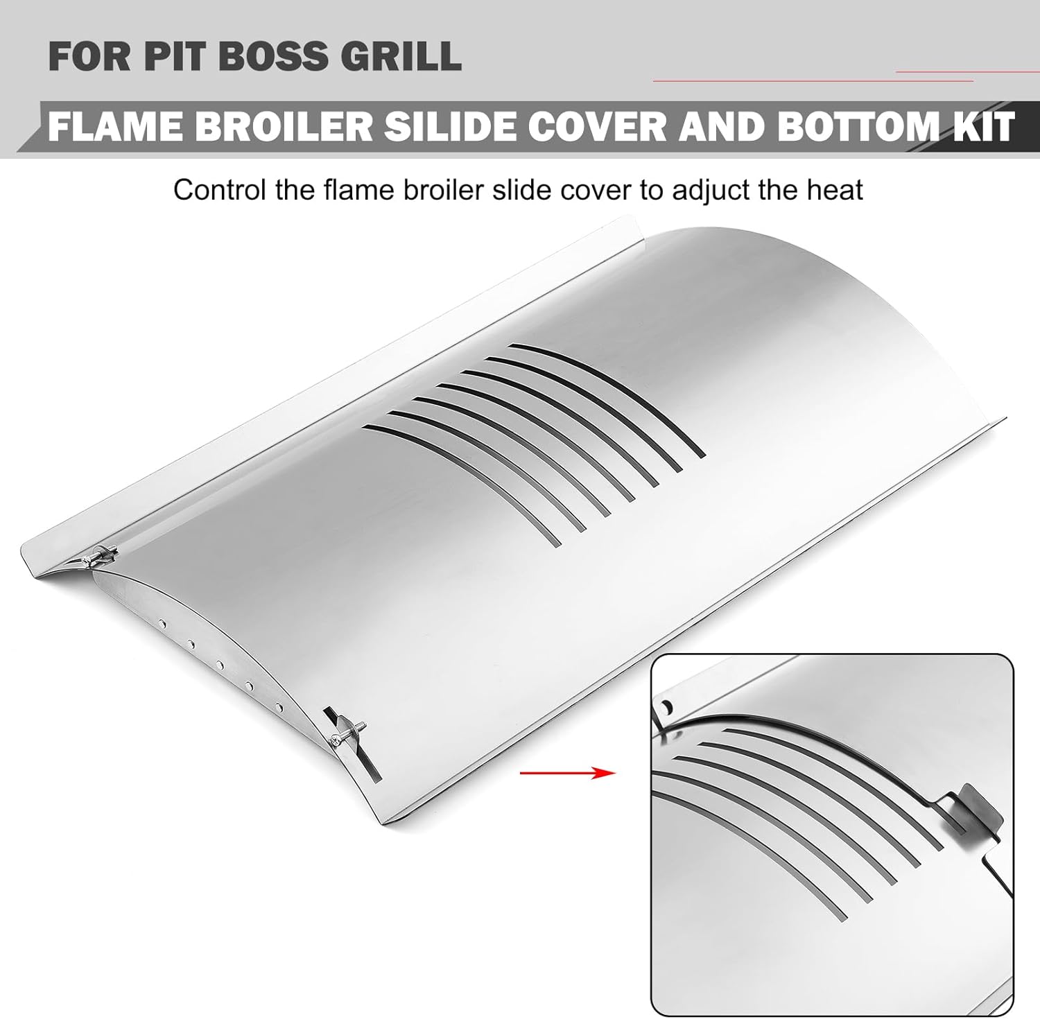 PB700FB Flame Broiler Kit Replacement Parts for Pit Boss 700 Series PB700FBW2 PB700FB PB700D PB700S Classic 700 Grill Parts Flame Broiler Slide Cover Bottom Pitboss 700FB 700D Heat Plate Accessories