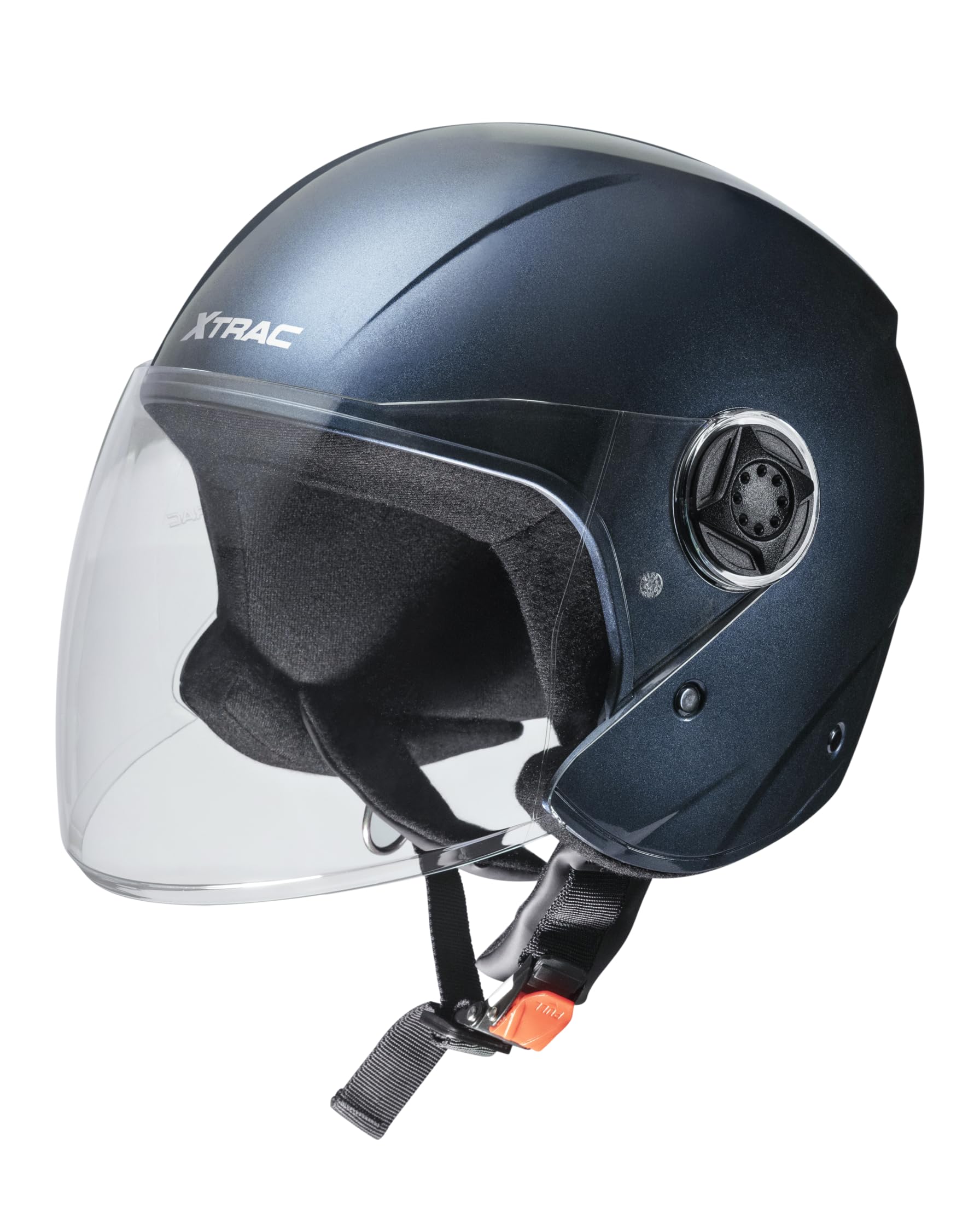 Xtrac Fit Half Face Helmet – ISI Certified Open Face Bike Helmet for Men & Women | High-Impact ABS Shell | Clear Anti-Scratch Visor | Lightweight & Comfortable-picture-13