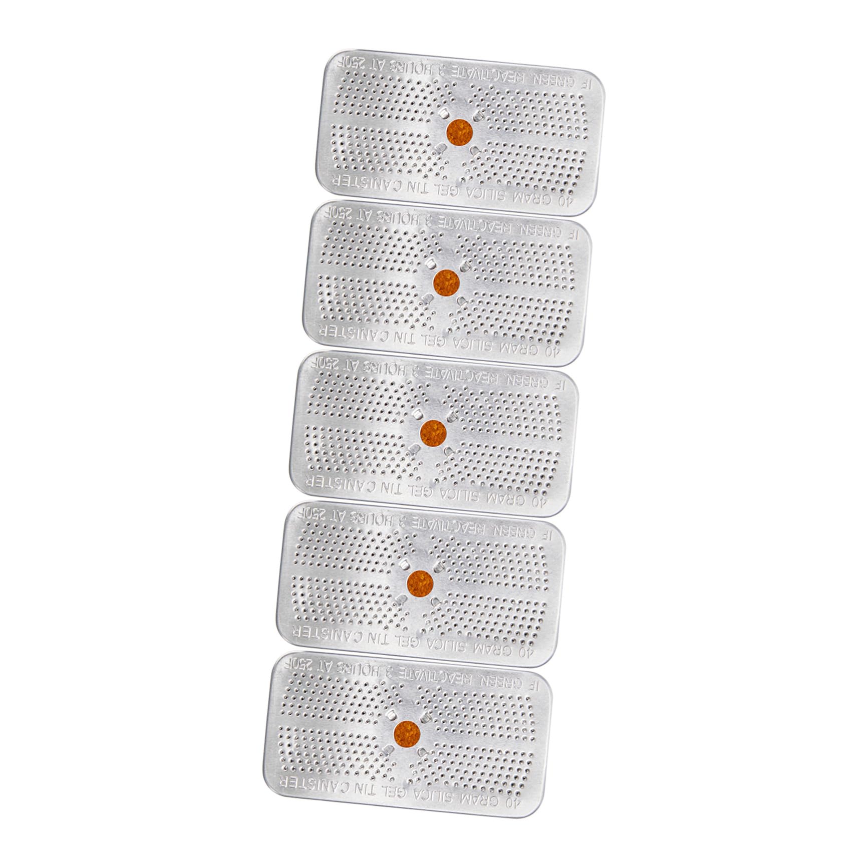 5 Pezzi Gel di Silice 40 G Indicatore Cambio Colore Arancione Riutilizzabile, Bustine Assorbenti Umidità per Casseforti, Armadi e Dispositivi Elettronici