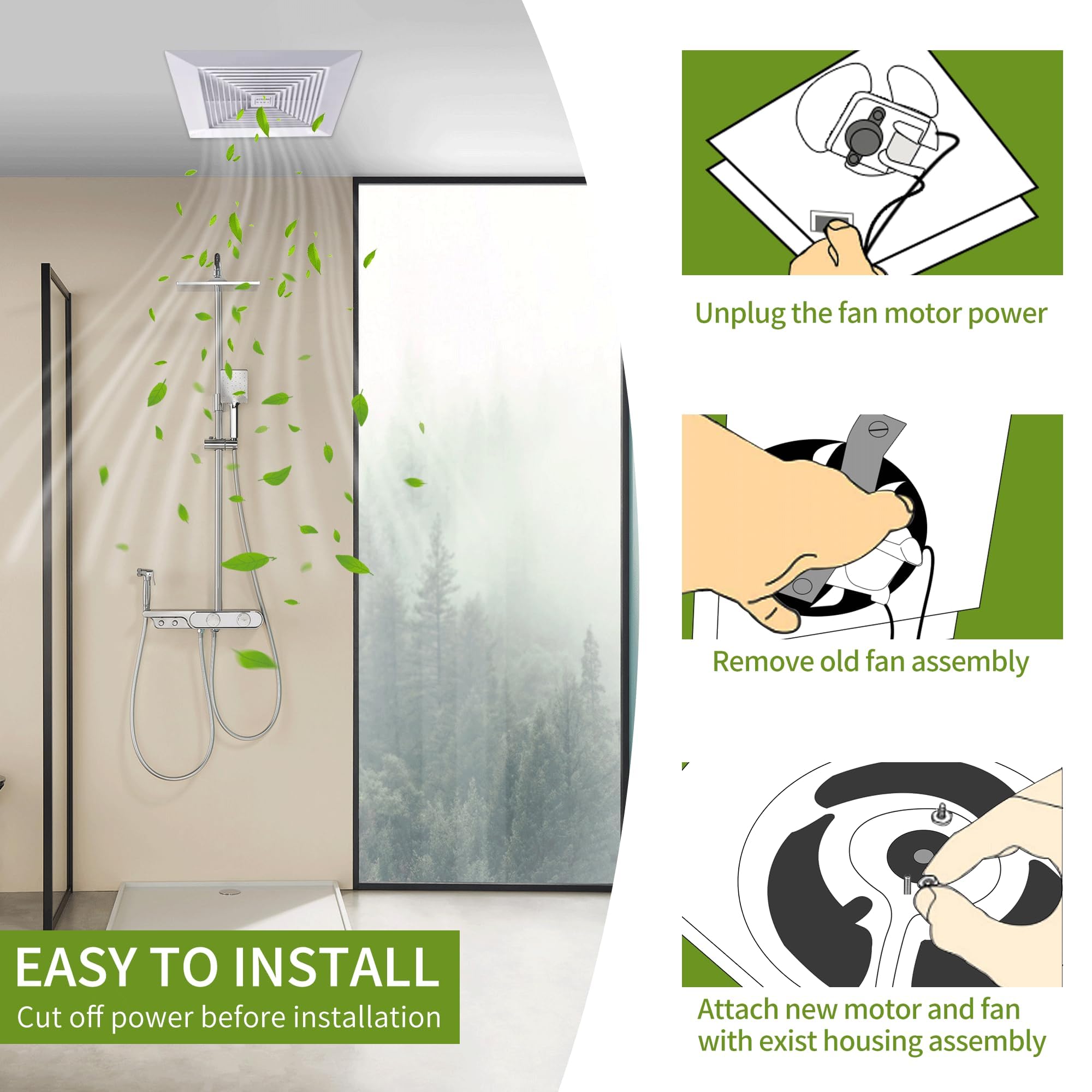 Bathroom Fan Motor Replacement - Universal Kit -6 Bathroom Fan Motor Replacement - Universal Kit -6