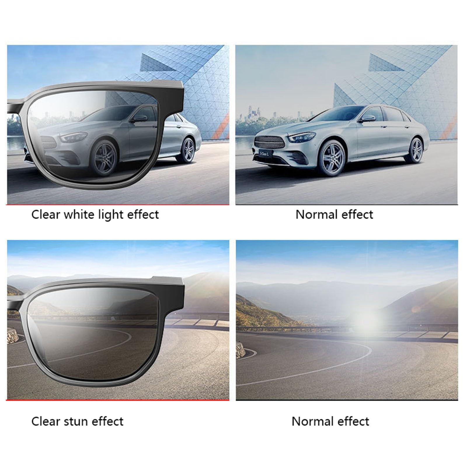 Lunettes de Soleil Connectée Oreillette Bluetooth à oreille unique haut de gamme | Casque sans fil mains libres avec double micro | Suppression du bruit | 4 heures d'utilisation | BT5.1 | Noir brillan