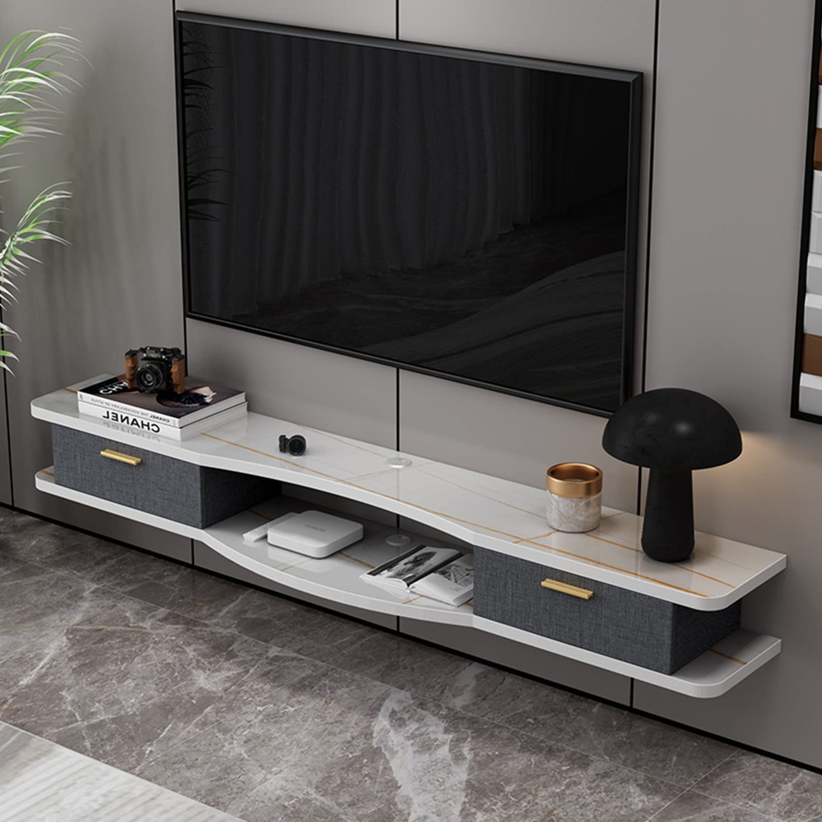 Moderne Zwevende TV-Stand met Klapdeur - Van Kasten