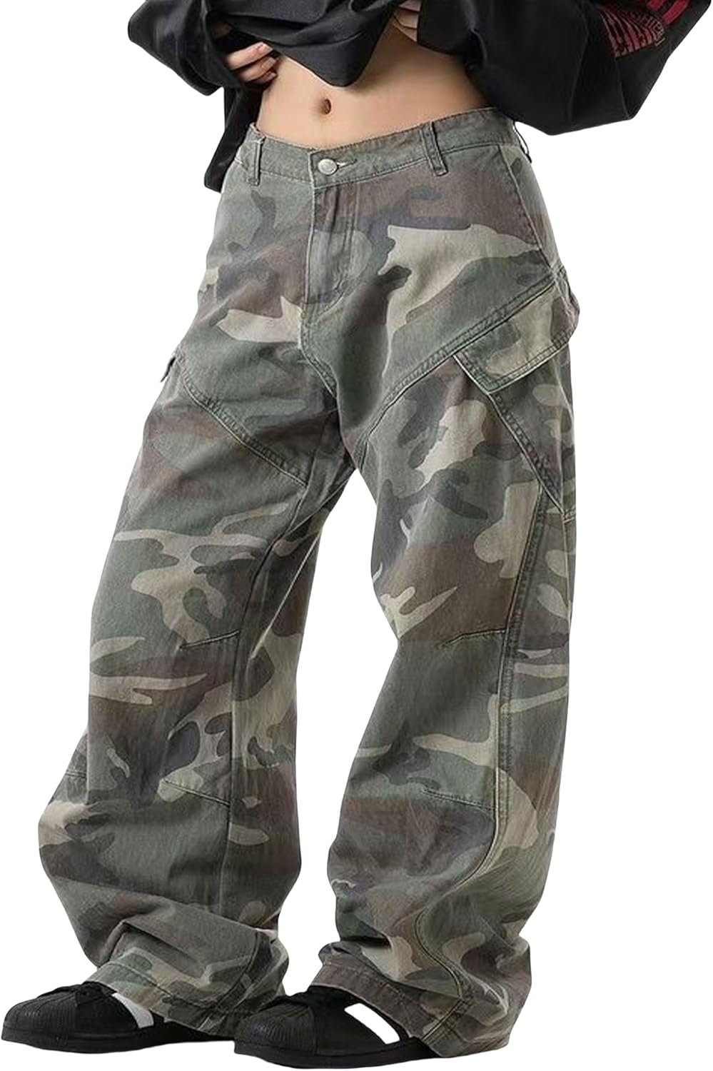 Y2k Camo Pants for Men Baggy Jeans Hip Hop Pants Baggy Joggers Streetwear Grunge Cargo Pants