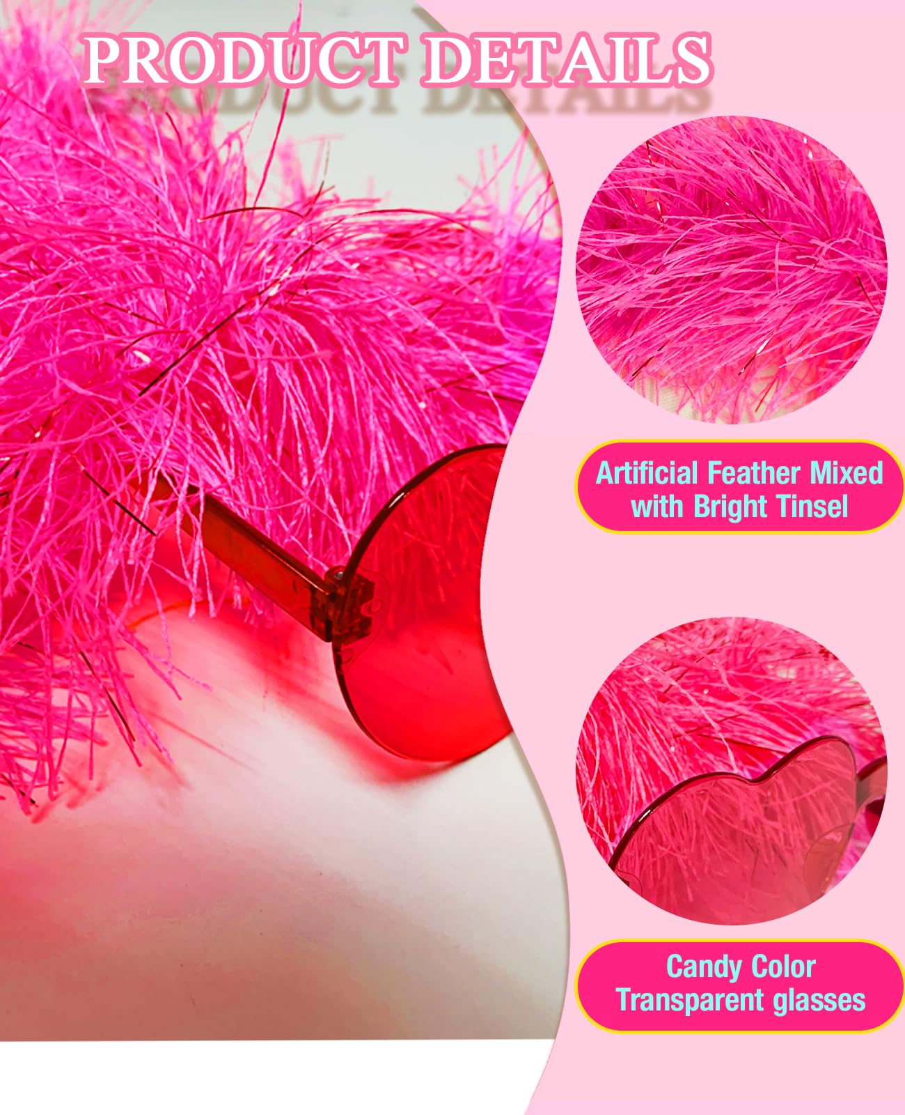 12Pcs Colorful Fancy Dress Feather Boa Set - Image 2