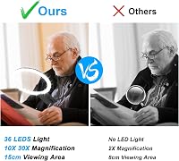 Ntrjtrss Kéz Nélküli Nagyító Lámpa - 36 LED-es Olvasó Nagyító USB Töltéssel, 10X-30X Nagyítás, Flexibilis Nyakkal, 3 Üzemmód, Időseknek, Jav 6