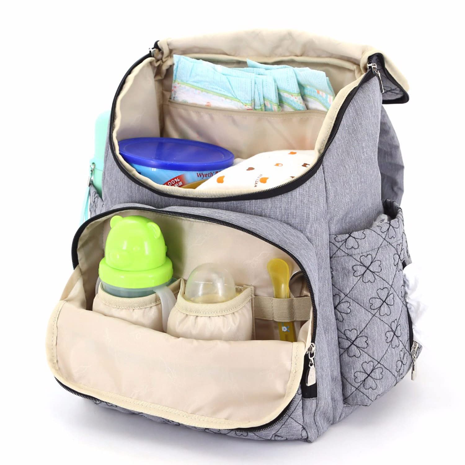 Bolsa de Pañales de Moda para Mamá, Mochila de Viaje para Bebé, Organizador de Pañales, Bolsa de Lactancia para Cochecito de Bebé,Blue
