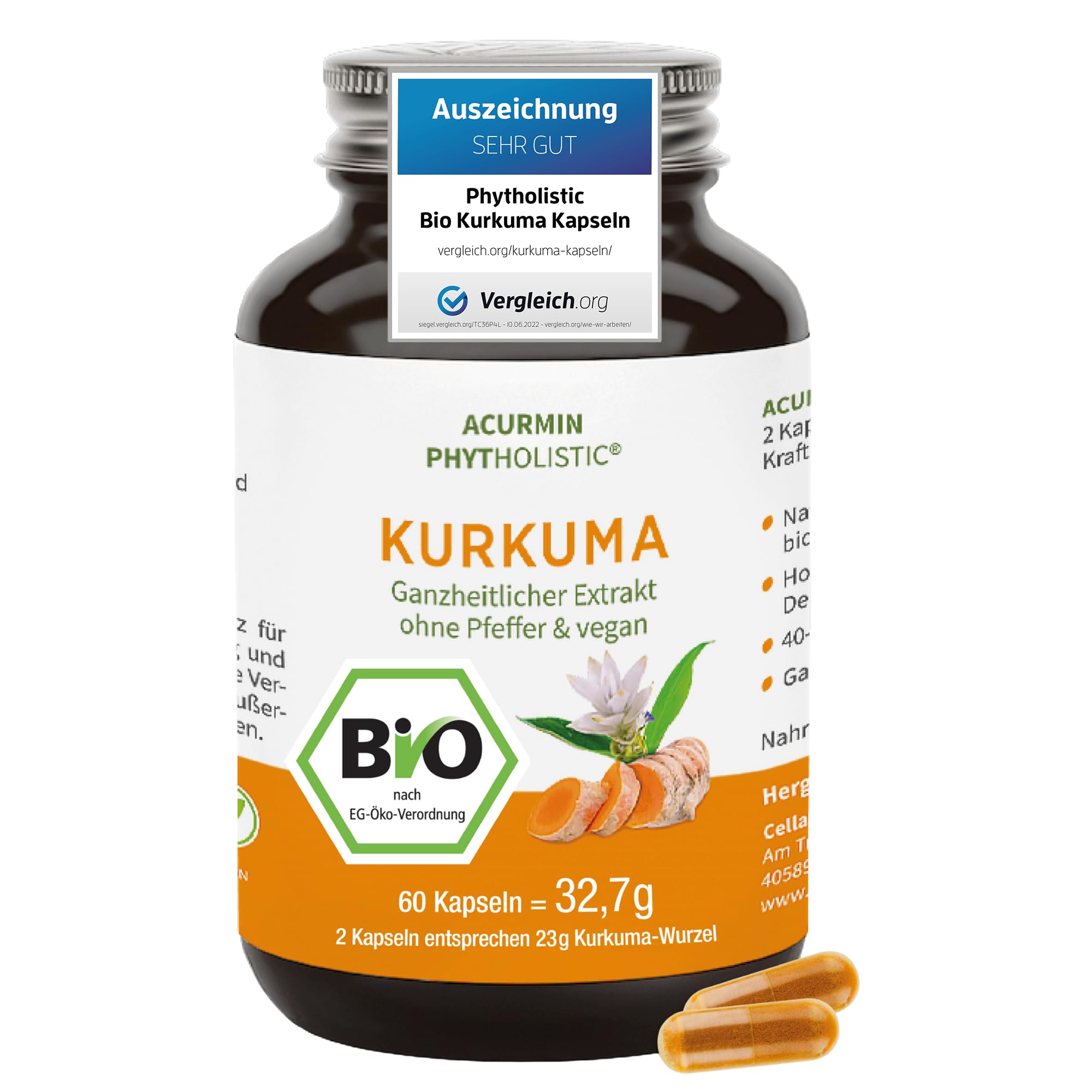 Stärkste Bio Kurkuma Kapseln - 40x effektiver