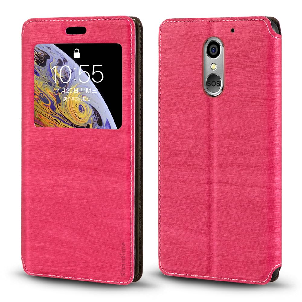 Custodia Flip In Pelle PU Con Finestra E Chiusura Magnetica Per Artfone Smart 500 - Porta Carte E Supporto Orizzontale (Rosa Oro)
