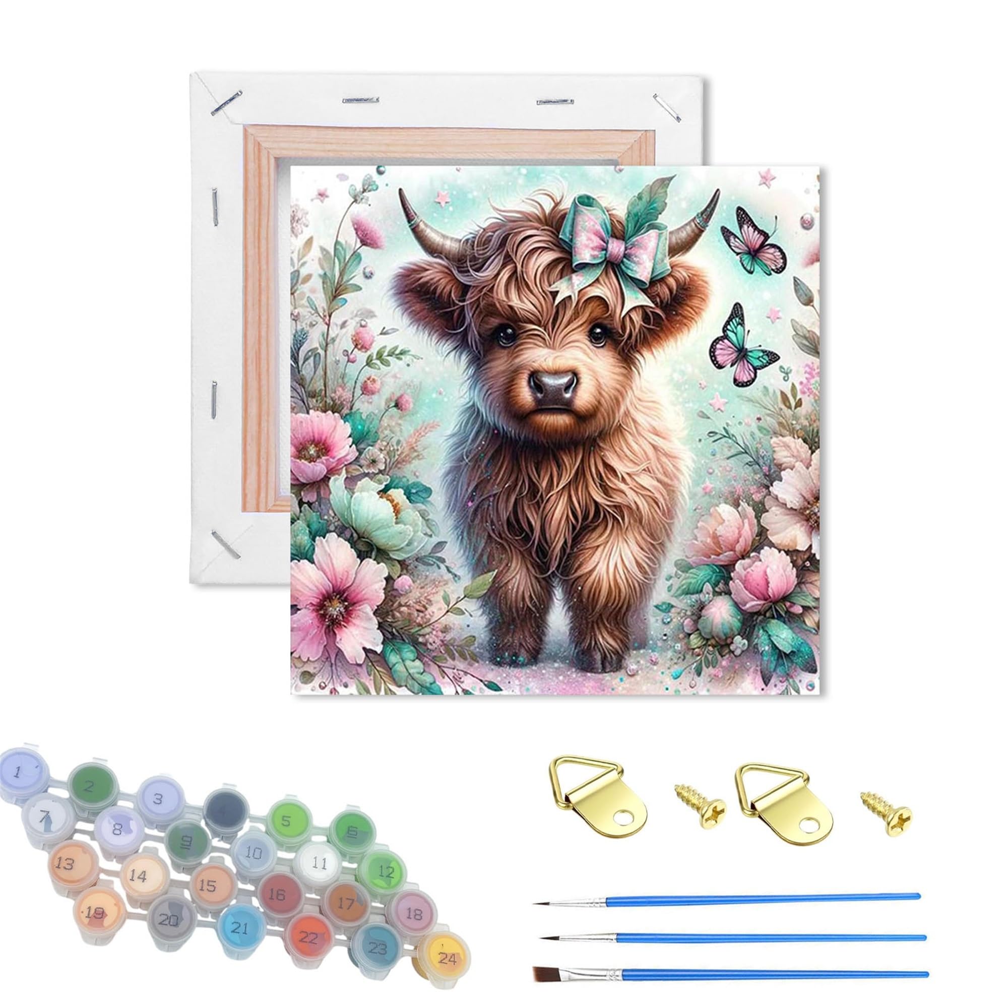 DSFEFV Wooden Framed Paint by Numbers Kits for Adults,DIY Painting Kit on Canvas, Color by Numbers Acrylic,Adult Paint by Number for Wall Decor and Gifts (Dog)