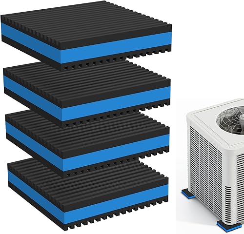 Mxclimate Almohadillas antivibración, amortiguadores de vibraciones de goma EVA de 2 x 2 x 78 pulgadas para compresor de aire, lavadora, unidades de