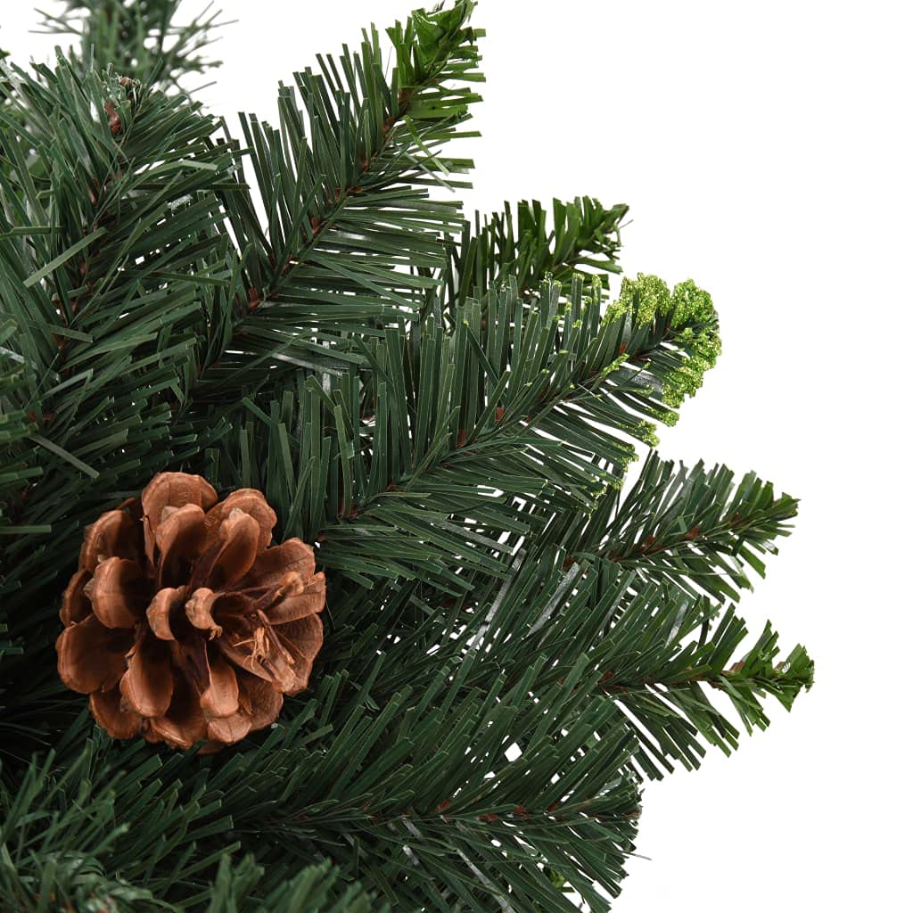 Albero di Natale artificiale con pigne di pino verde, 180 cm