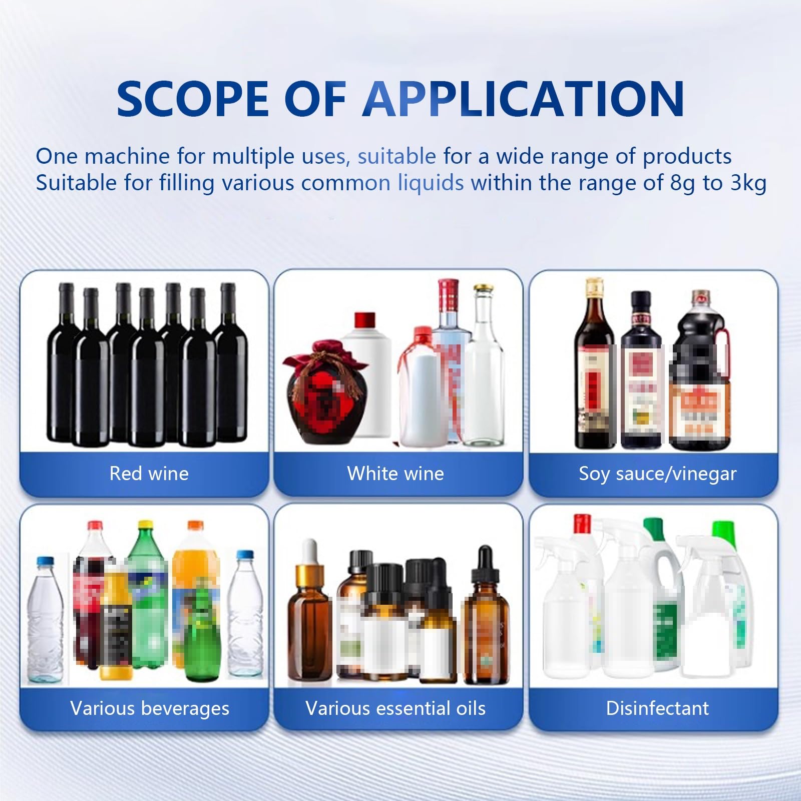Máquina llenadora de líquidos, llenadora de botellas con pesaje, llenadora automática de botellas, 5-1000 g, barra de elevación ajustable, puerto de descarga antigoteo, para bebidas, salsa de soja (