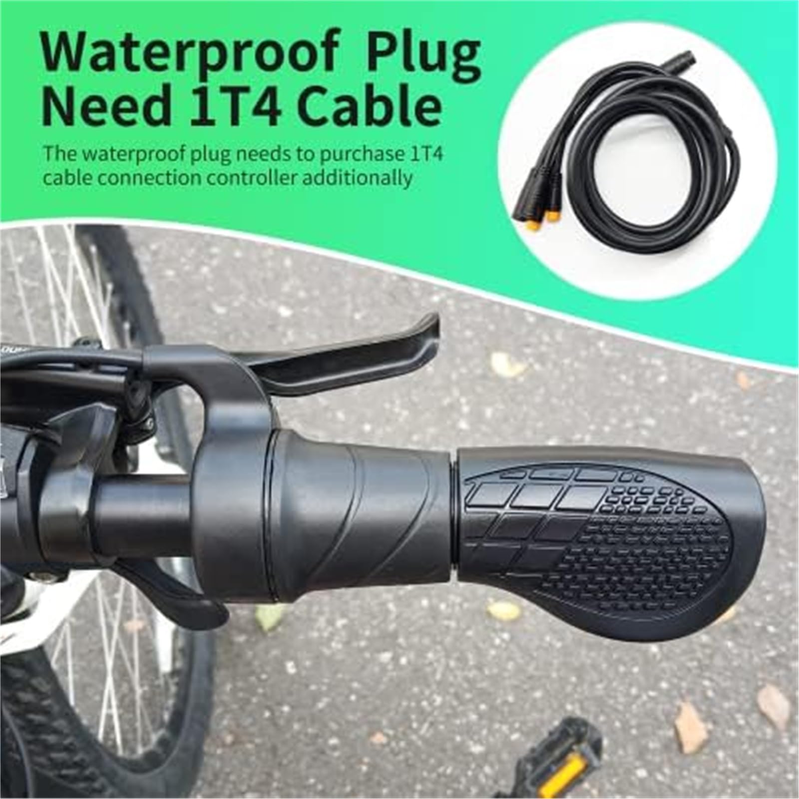 Acceleratore a mezza torsione for bici elettrica Acceleratore di velocità for bici elettrica 24V 36V 48V 60V 72V ImpermeabileSM Parte for bici elettrica, for scooter elettrico pieghevole Accel