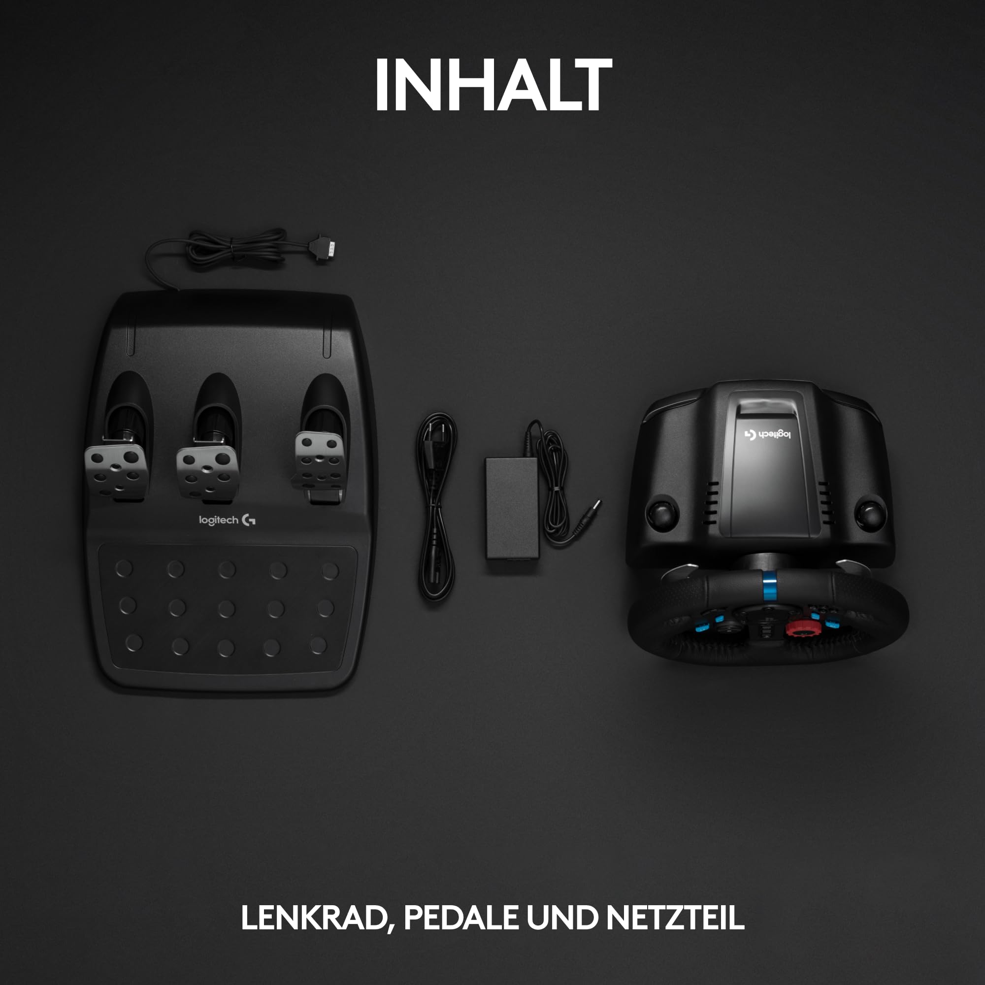 Logitech G29 Driving Force Gaming Rennlenkrad, Force Feedback, 900° Lenkbereich, Leder-Lenkrad, Edelstahl Pedale, für PS5, PS4, PC, Mac - Schwarz