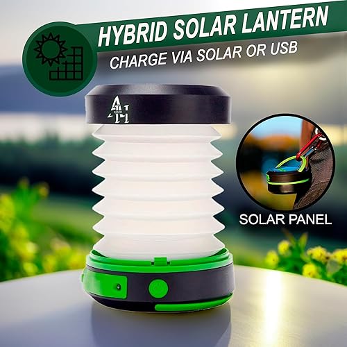 Miniatura 3 de Linterna solar para campamento, linternas LED para cortes de energía, luces de campamento, linterna de emergencia, lámpara plegable, recargable con