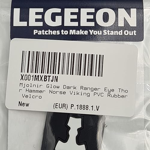 Miniatura 6 de Mjolnir Glow Dark Ranger Eye Thor Hammer - Gancho de goma de PVC vikingo nórdico (negro y blanco resplandor oscuro)