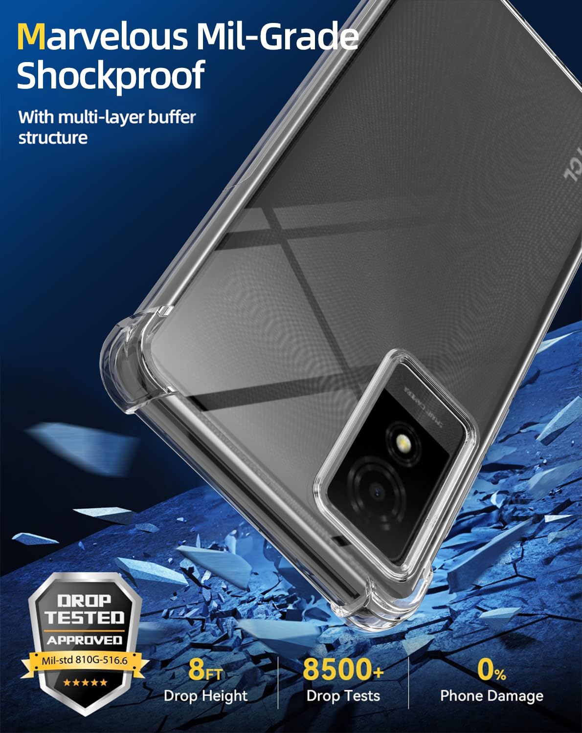 Coque pour TCL 501 (6.0) avec 3 Pièces Verre Trempé Protection écran, Silicone TPU Souple Etui Housse Antichoc Case - Noir - Téléphonie