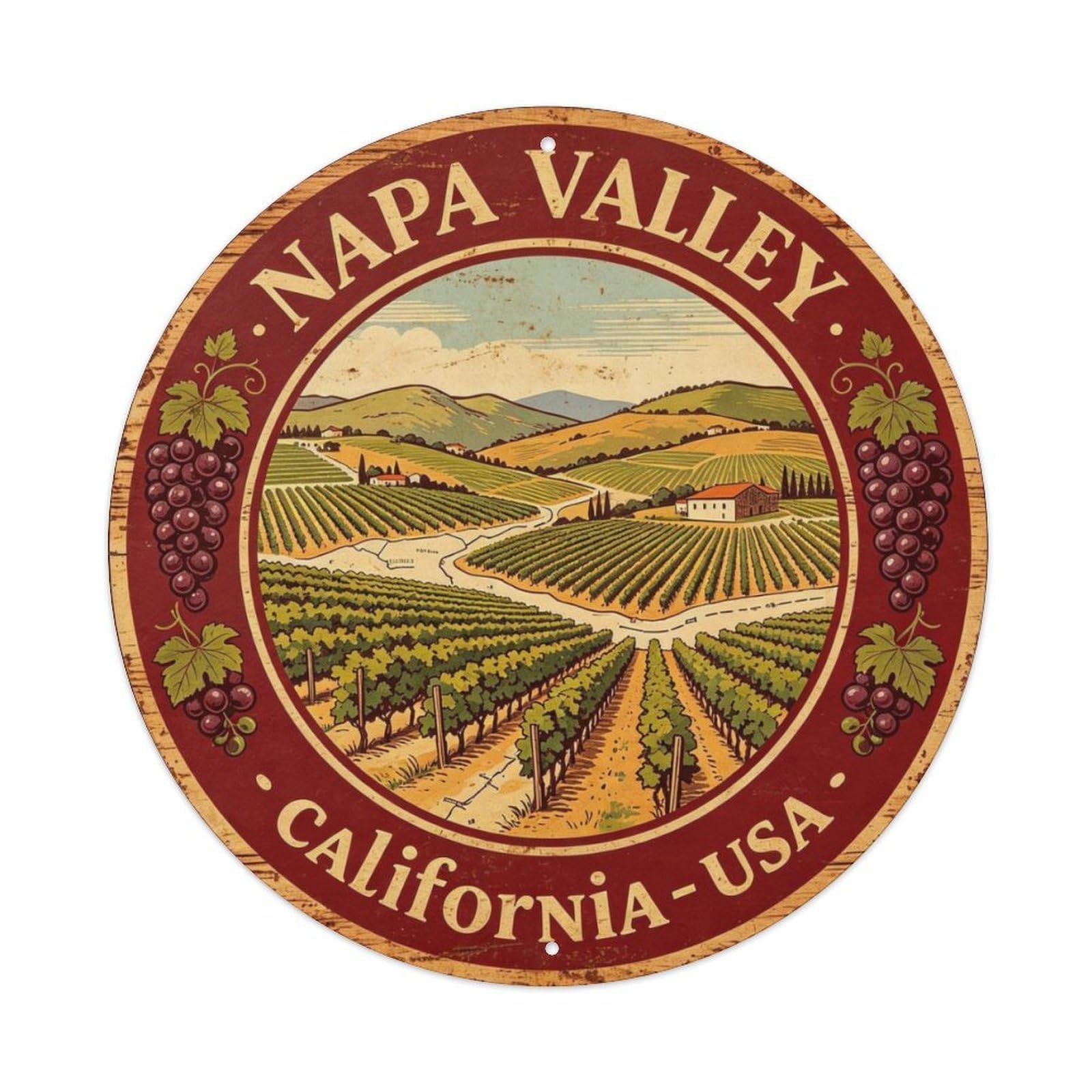 Napa Valley - California Metal Tin Sign Plaque