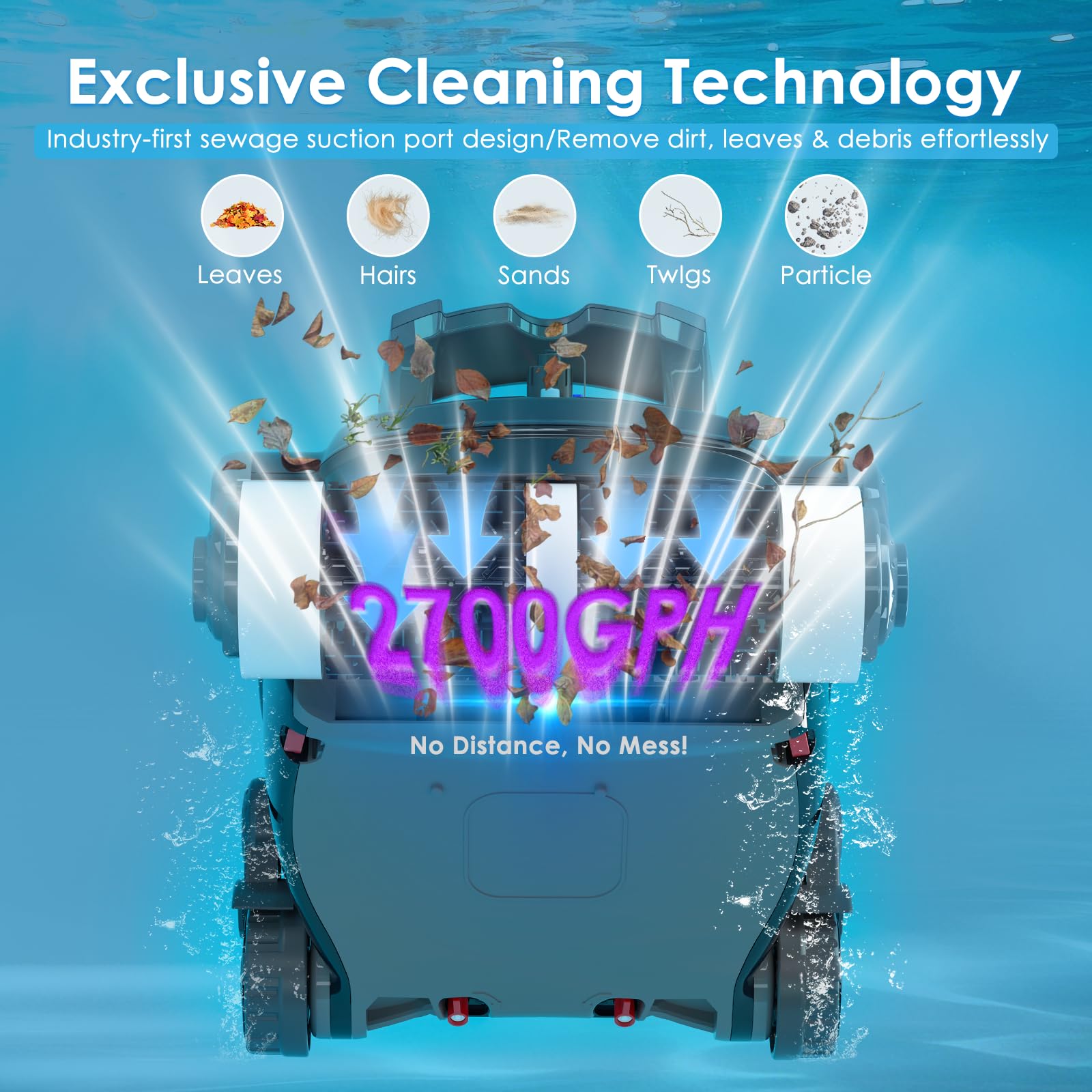 Robot nettoyeur de piscine sans fil, escalade murale, autonomie prolongée, stationnement automatique, léger, grande capacité, double moteur avancé, X1 aspirateur automatique pour piscines creusées