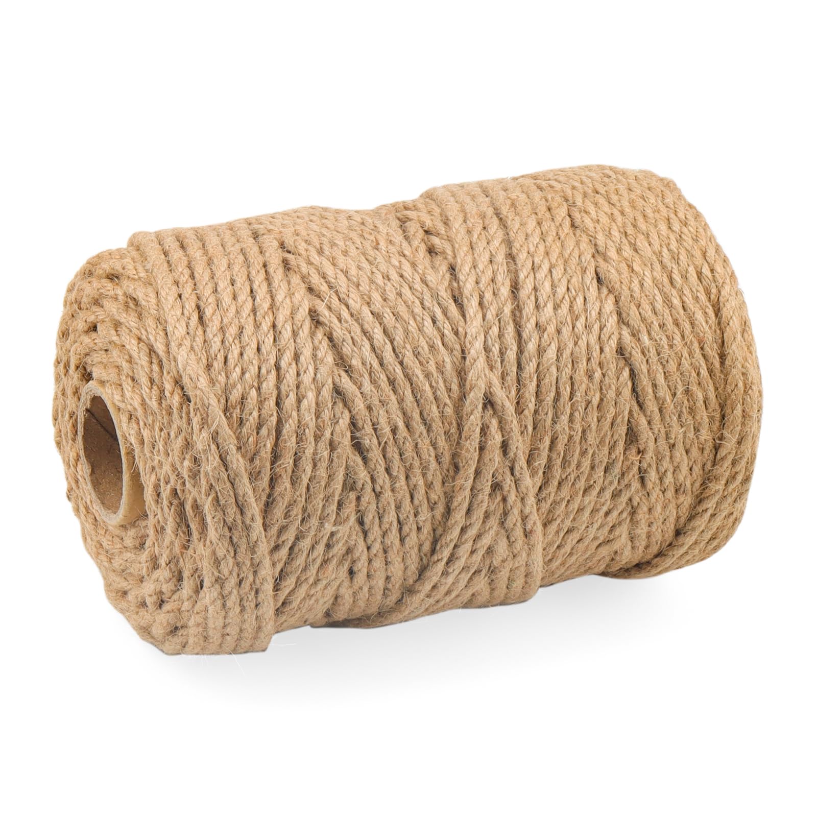ZEONHAK 5mm Natural Jute Rope, 100M/328FT Twisted Hemp Rope, Brown Jute Cord for Scratching Post, Luggage Twine, Craft