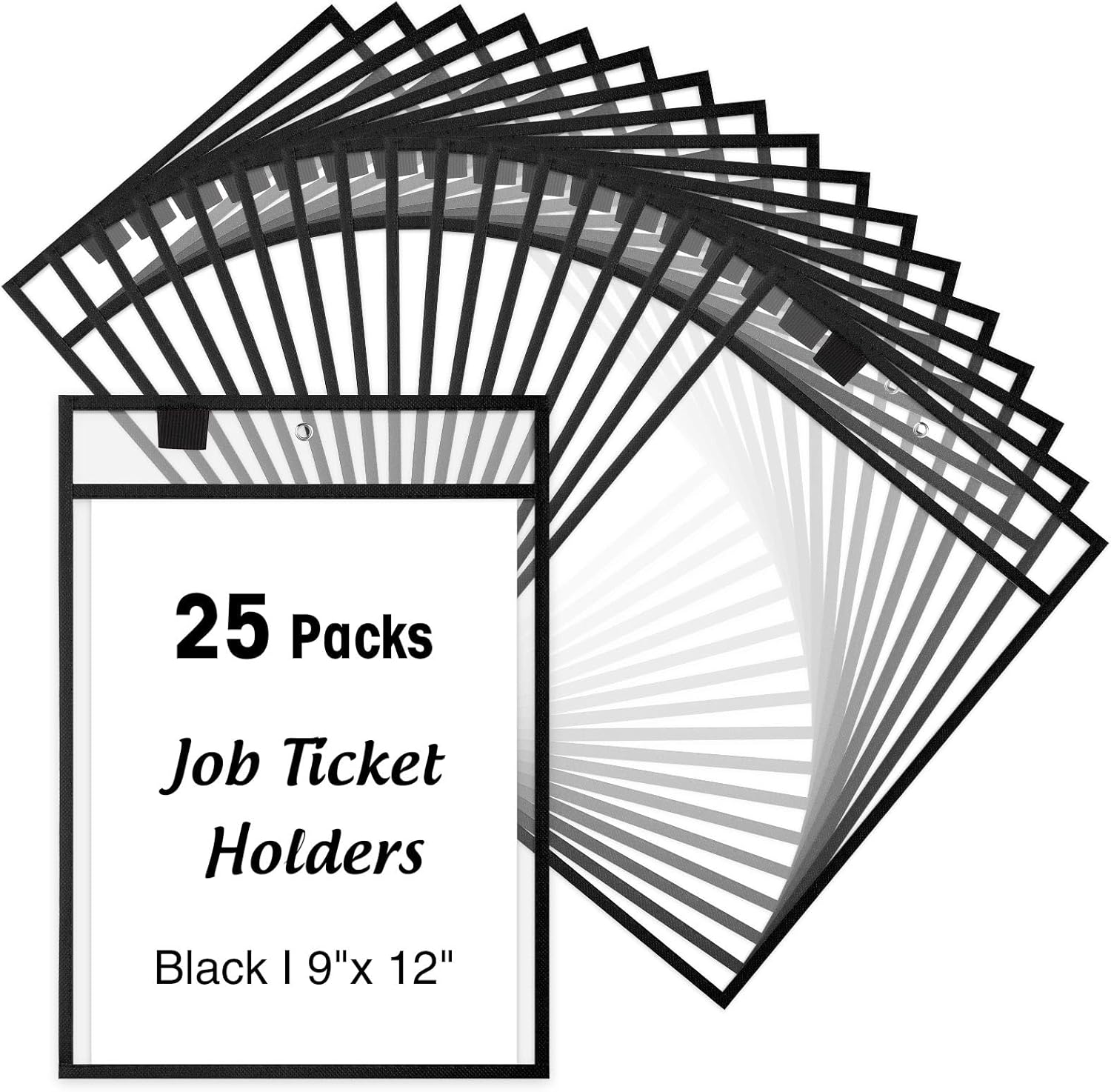 Cholemy 25 Pcs Job Ticket Holders 9 x 12'' Dry Erase