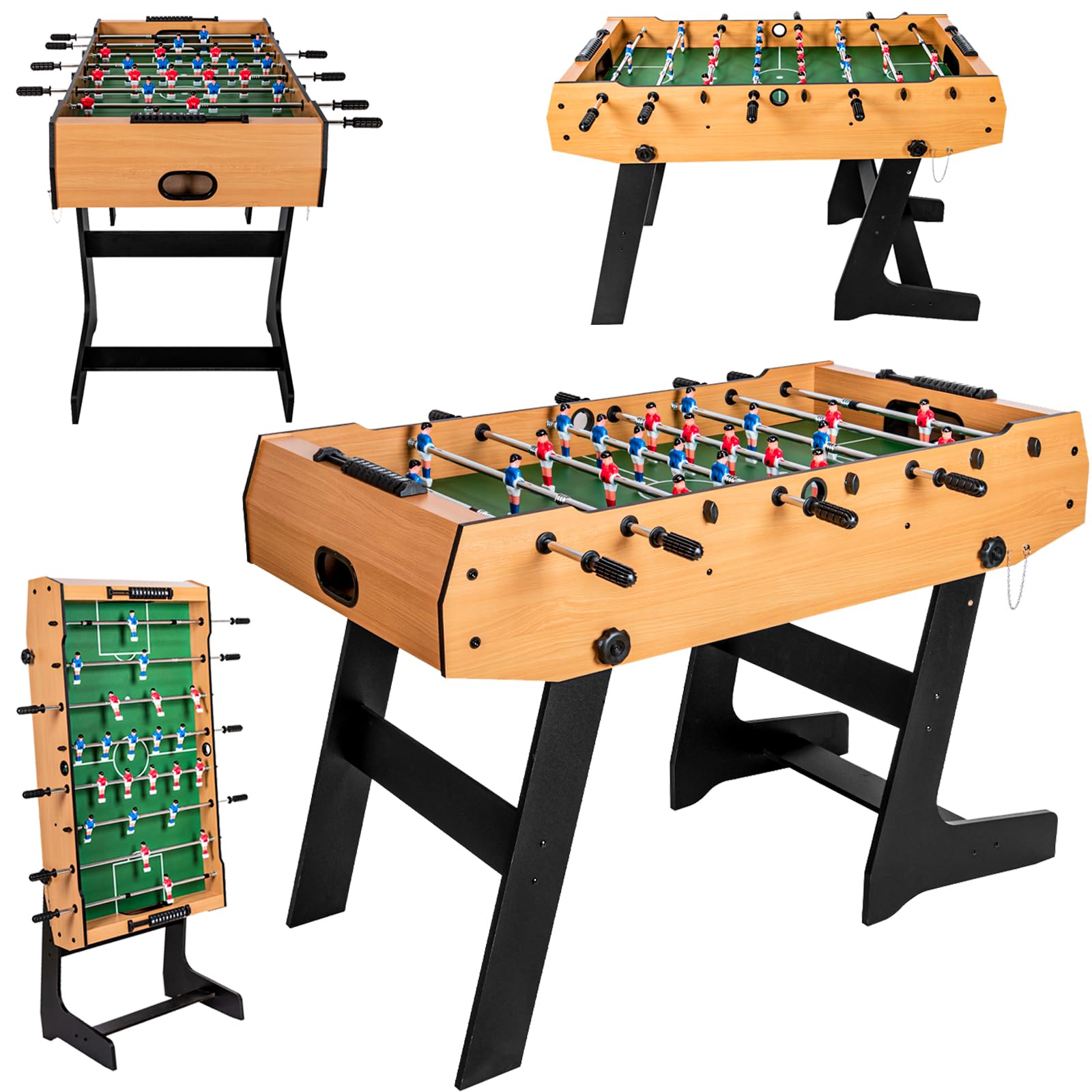 hotsizz Klappbarer Tischfussball mit den Maßen 121 x 61 x 81,5 cm, ist EIN Tischfußball für Erwachsene und Kinder, die ideale Wahl für Familienunterhaltung und EIN tolles Geschenk