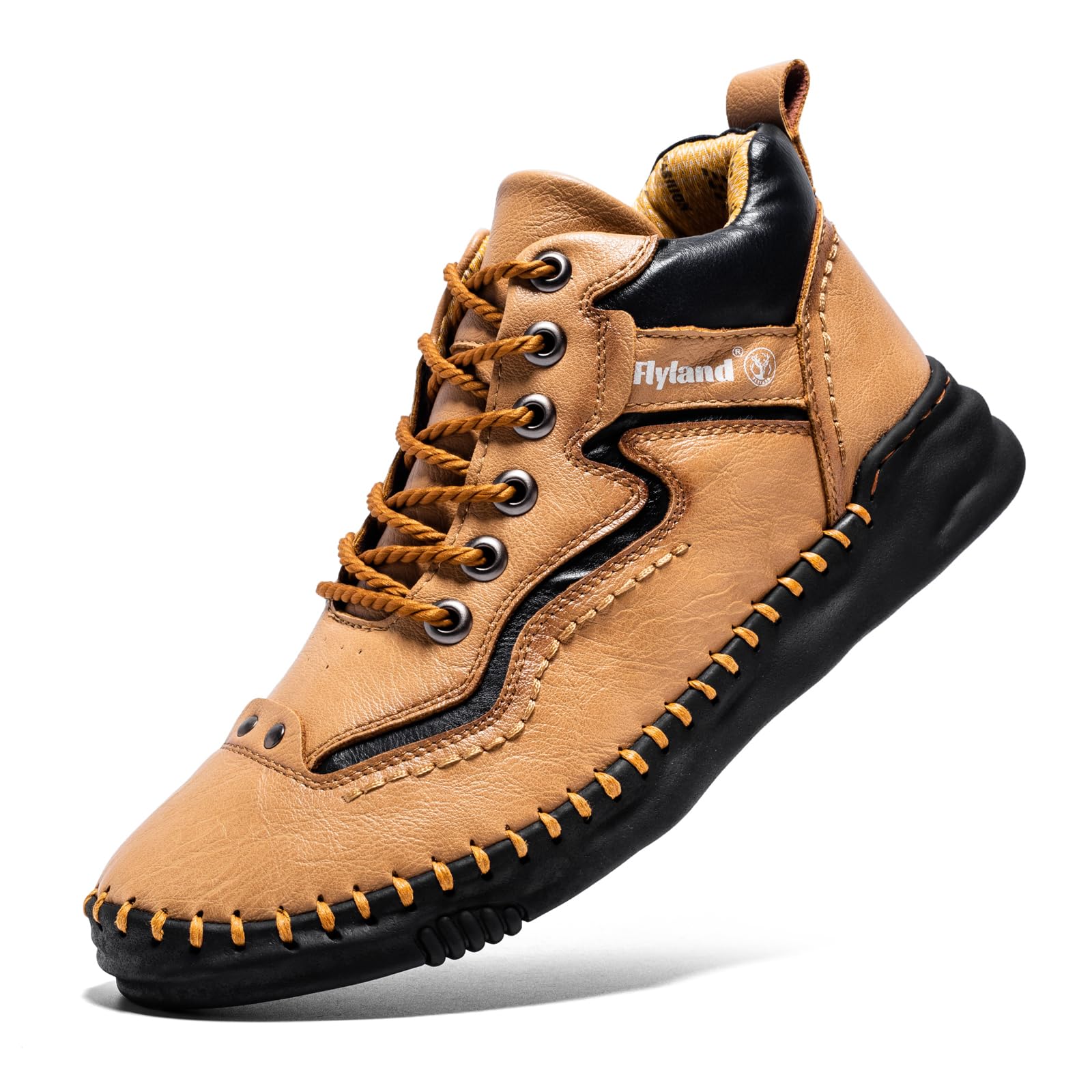 Mens Casual Leather Shoes Ankle Chukka Boots Handmade Retro British Walking Daily Work Office Sneakers Shoes for Male