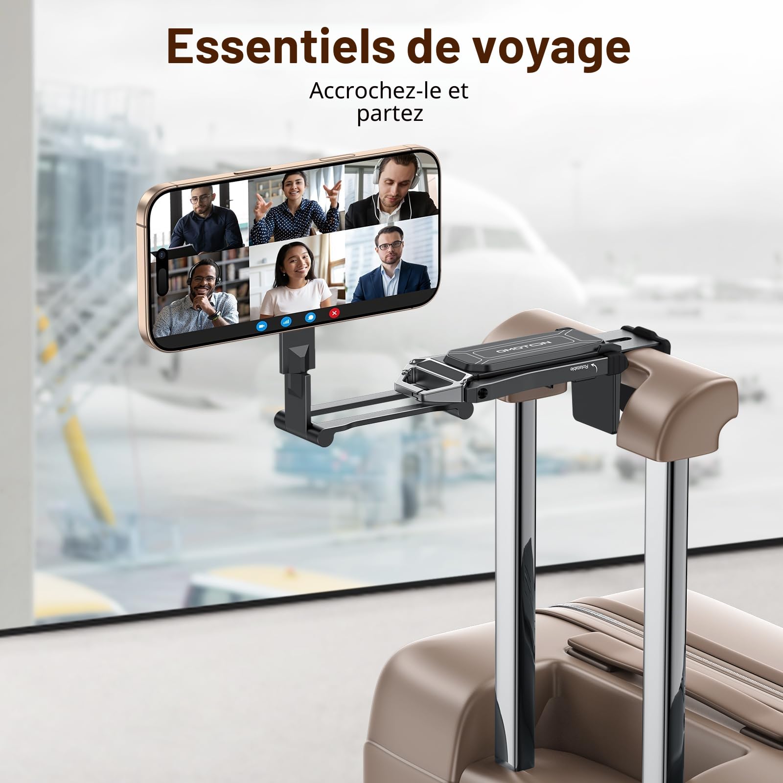 OMOTON TP02 Aluminium Trépied Magnétique pour Téléphone, Rotation à 360° Tripod pour MagSafe, Adapté au Salle de Sport, Vlog, Avion & Gadgets de Voyage, pour iPhone 17/16/15/14 Pro Max Air, Noir