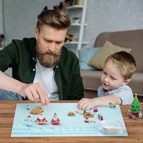 Miniatura 8 de Tapete de silicona para manualidades, tapete de silicona de 20 x 16 pulgadas con taza, hoja de silicona antiadherente para fundición de joyas de