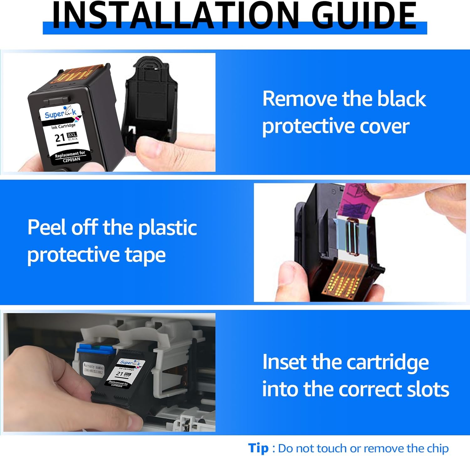 SuperInk 21XL Remanufactured High Yield Ink Cartridge Replacement for HP 21 XL 21 Compatible with DeskJet D1520 D2345 F4140 F4180 F380 D1320 D1330 Officejet 4315 J3600 J3680 Printer(2 Pack Black)